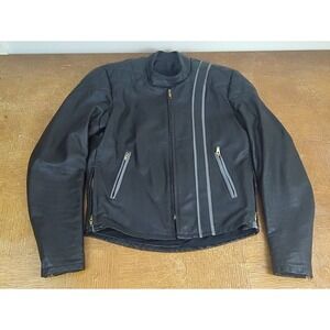 Vtg  1980s TREEN Custom Leather Cafe Racer Style Motorcycle Biker Jacket‎ Sz 42